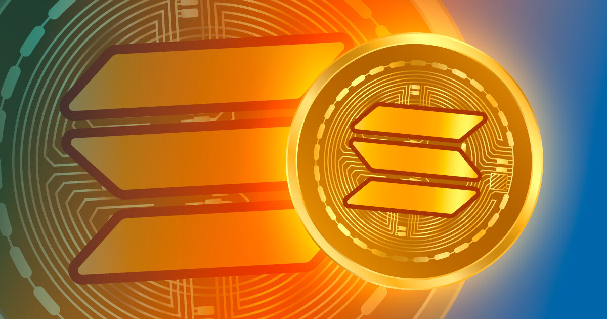 Símbolo da criptomoeda Solana - Gráfico Crypto