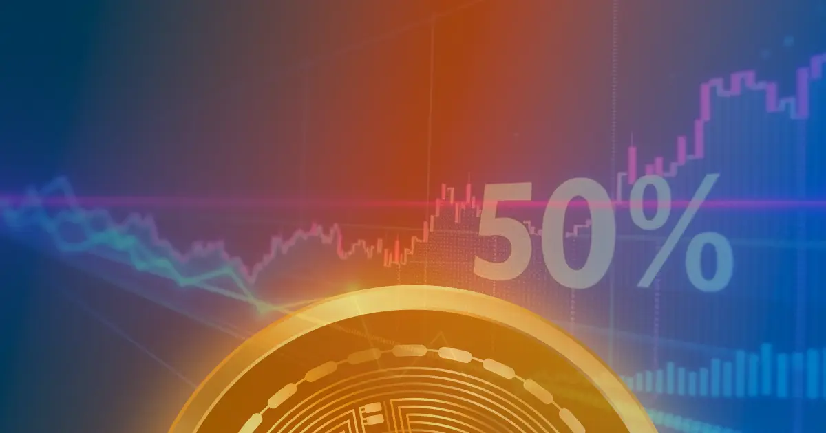 Gráfico abstrato do preço do Ethereum subindo com linhas de neon em azul e roxo sobre fundo escuro.