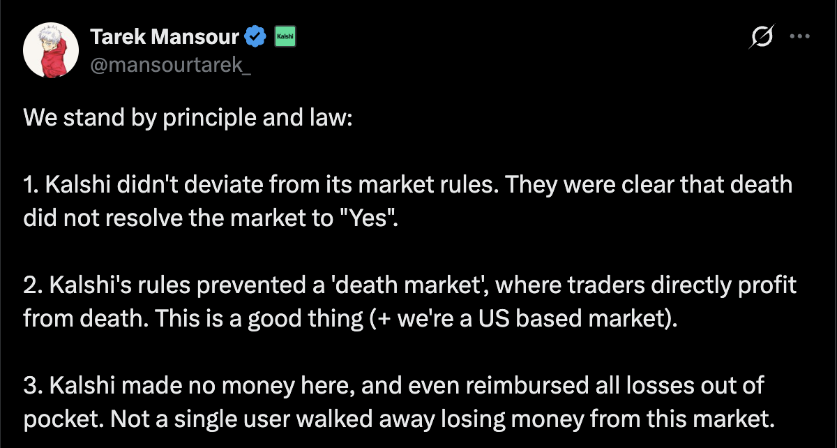 Tribunal, Kalshi, Mercados de Previsão