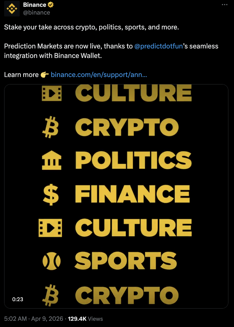 Troca de criptomoedas, aplicativos, binance, mercados de previsão